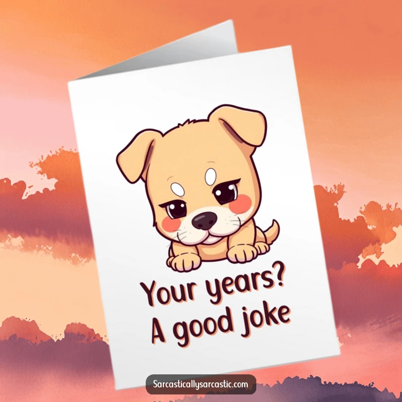 Funny Free Printable Birthday Card featuring a dog raising one eyebrow in a knowing, amused, and slightly sassy way.