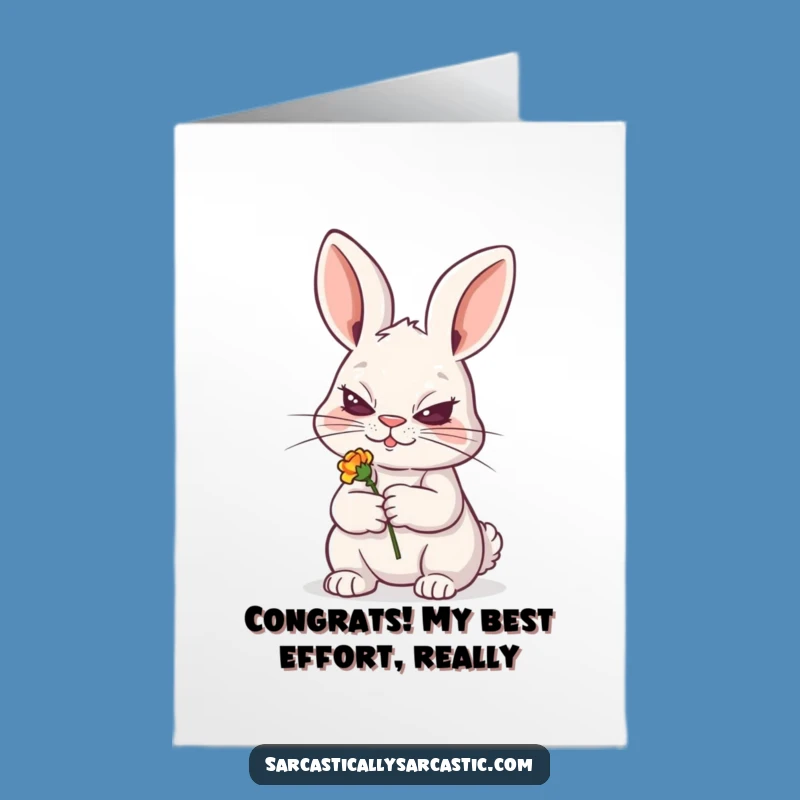 Witty Free Printable Congrats Card: Sly Rabbit - Playful Downloadable Cheers!