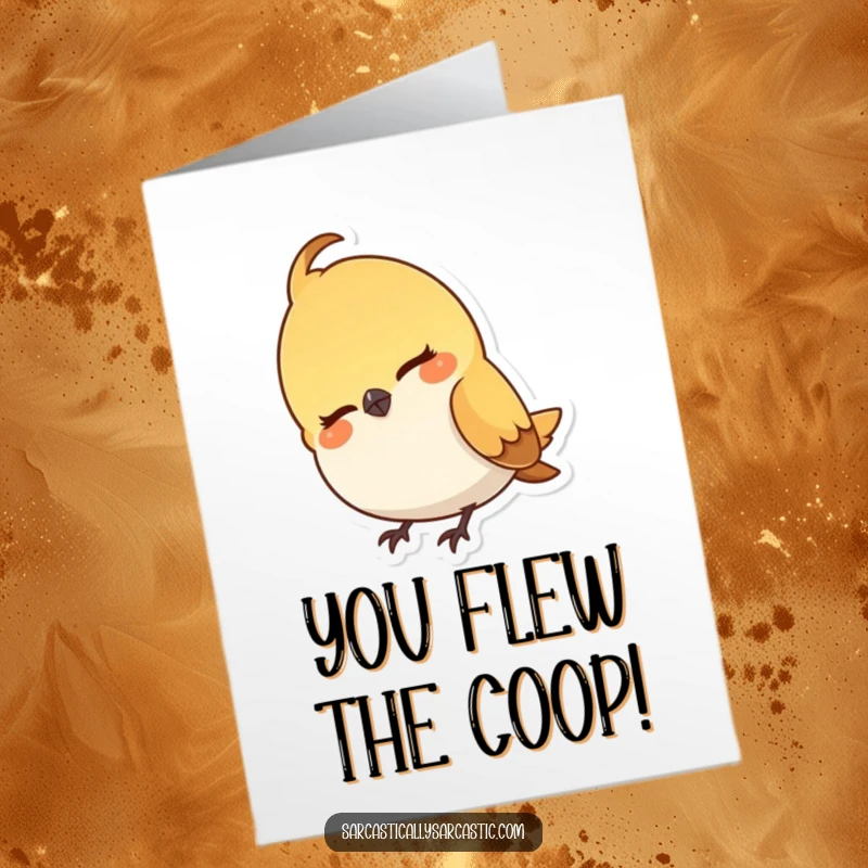 Funny Free Printable Bird Congratulations Card: A cheeky bird with a subtle smirk, perfect for celebrating success.