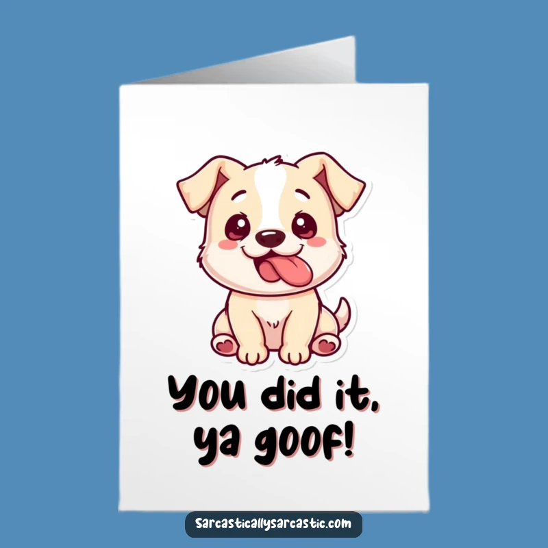 Free Printable Congrats Card: Playful Dog Tongue Out Downloadable Greeting Gift
