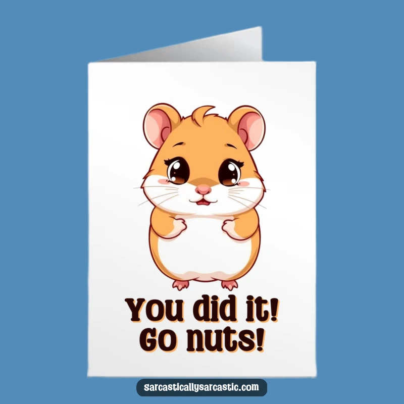 Free Printable Hamster Congrats Card: Funny Downloadable for Celebrating Big Wins!
