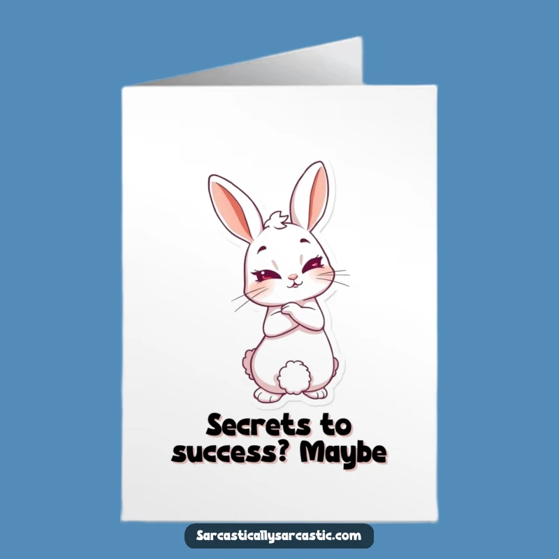 Free Printable Smirking Rabbit Congrats: Witty Downloadable Greeting Card