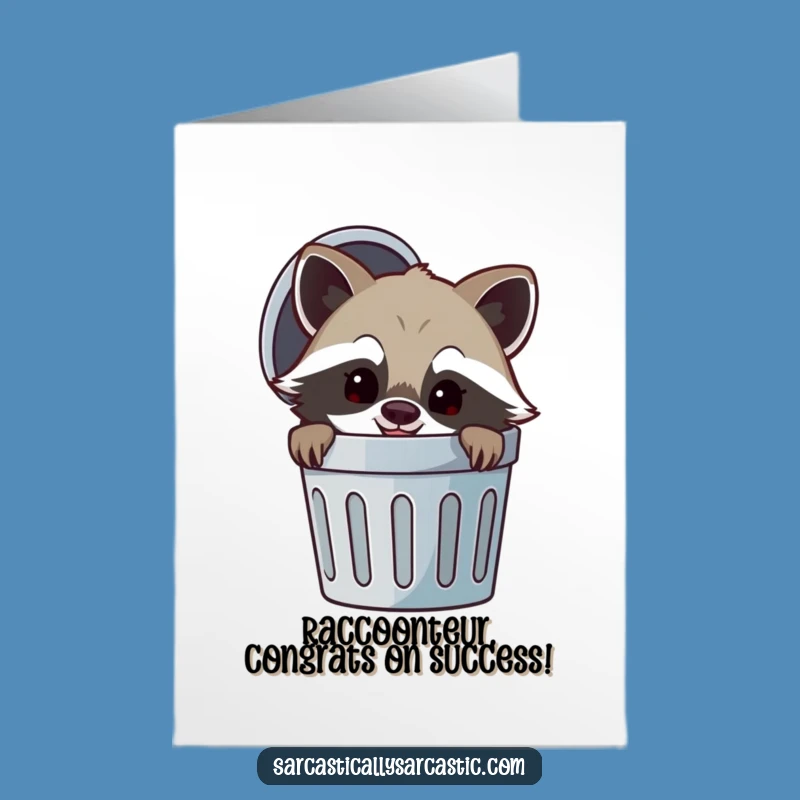 Free Printable Raccoon Congratulations Card: Cheeky Downloadable Gift
