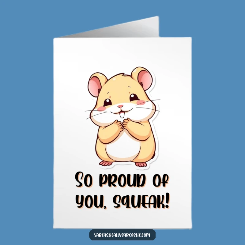 Free Printable Hamster Congrats Card - Smirking Kawaii Hamster Downloadable Gift