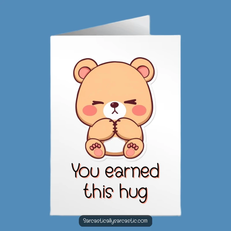 Free Printable Congrats Card: Eye-Rolling Bear, Comedic Downloadable Gift for Big Achievements