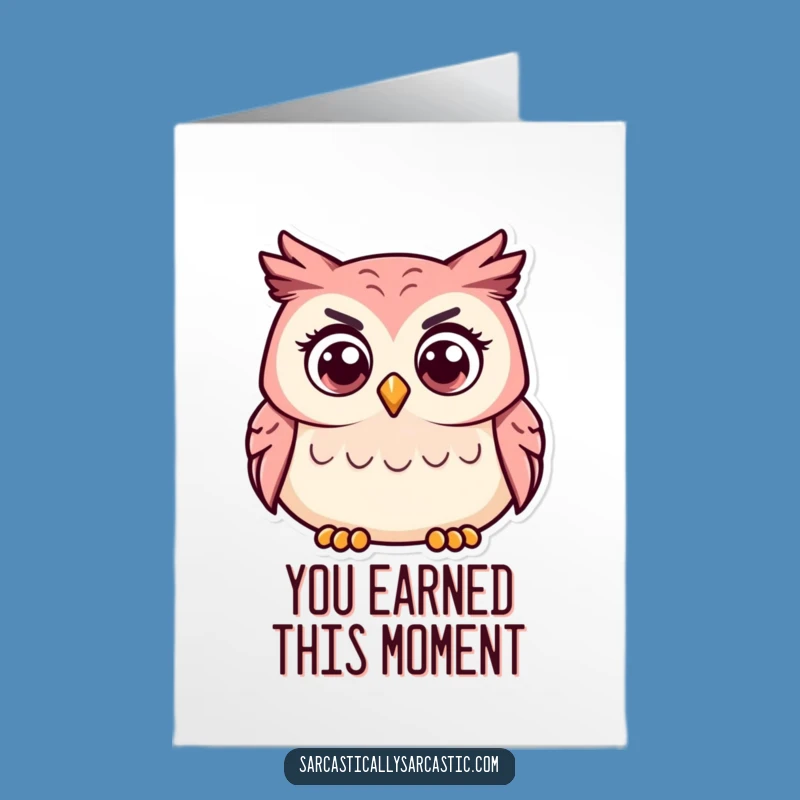 Free Printable Congrats Card: Bewildered Owl, Funny Downloadable Celebration