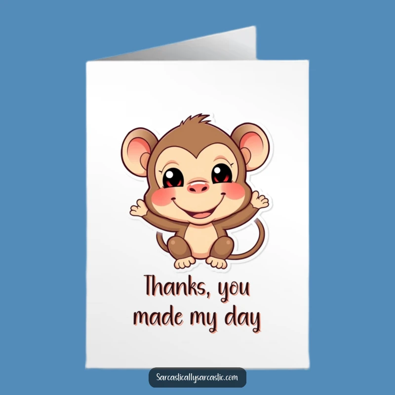 Free Printable Monkey Thank You Card - Silly Thanks Downloadable