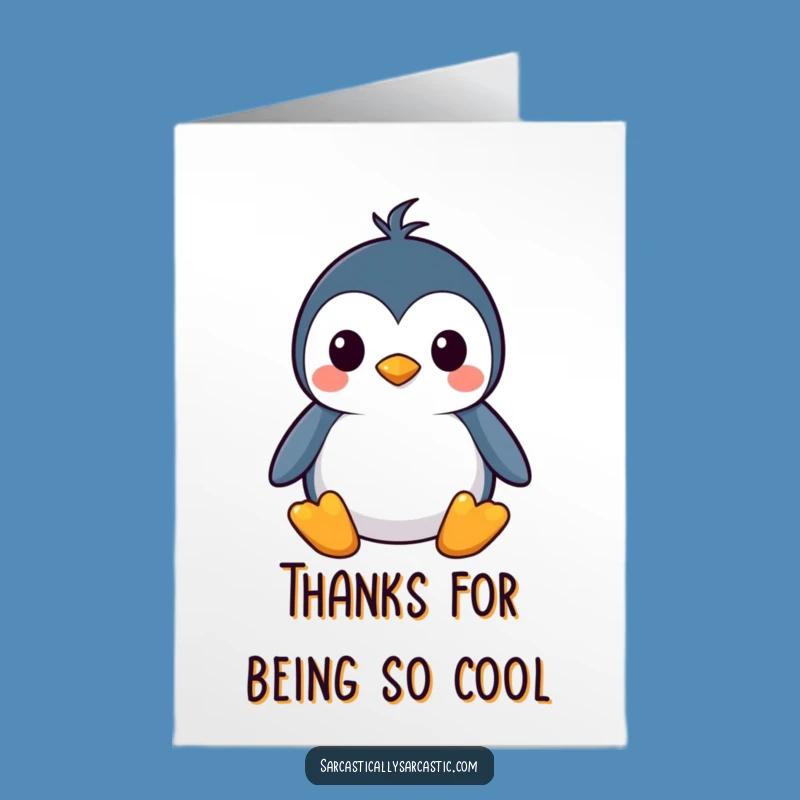 Free Printable Penguin Thank You Card - Silent Kawaii Penguin Downloadable Gift