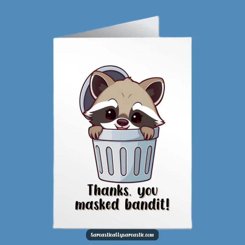 Free Printable Raccoon Thank You Card: Playful Downloadable Gift