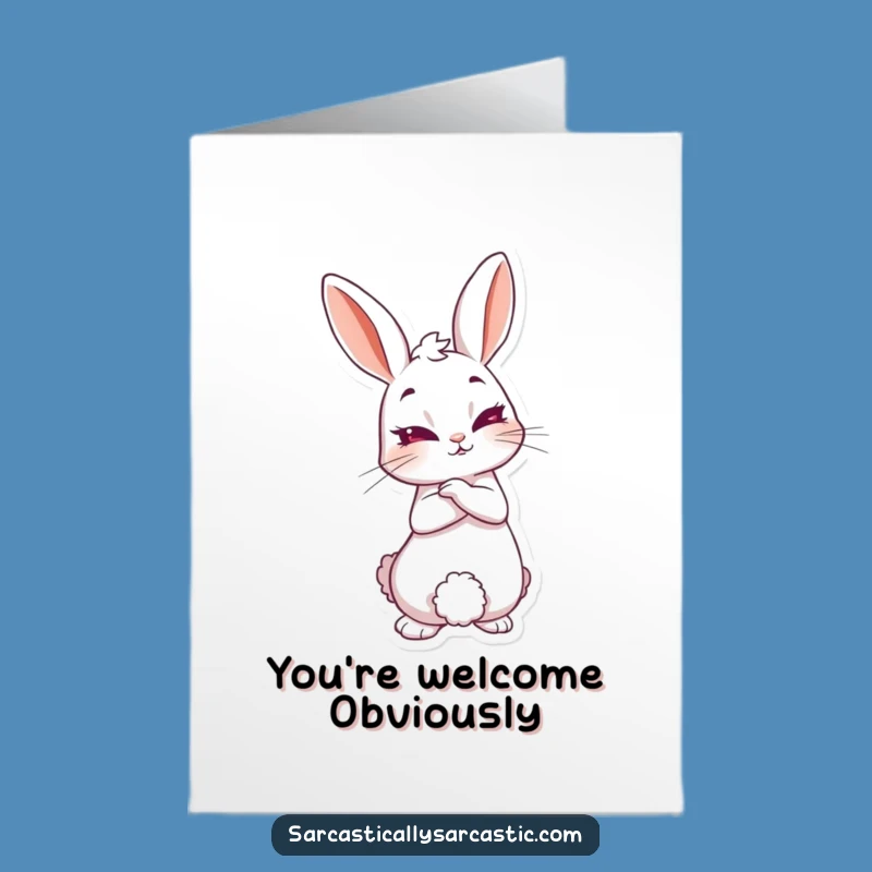 Free Printable Smirking Rabbit Thank You: Downloadable Gift of Gratitude