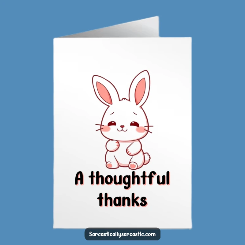 Free Printable Thank You Card: Kawaii Rabbit Nod - Funny Downloadable Gift