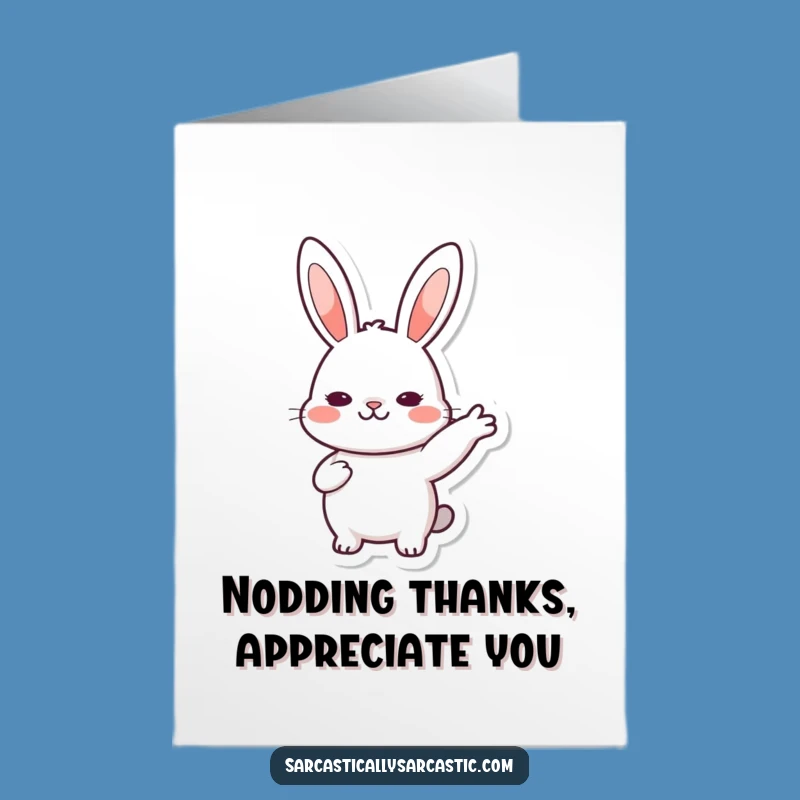 Free Printable Thank You Card: Kawaii Rabbit's Solemn Nod of Thanks Downloadable