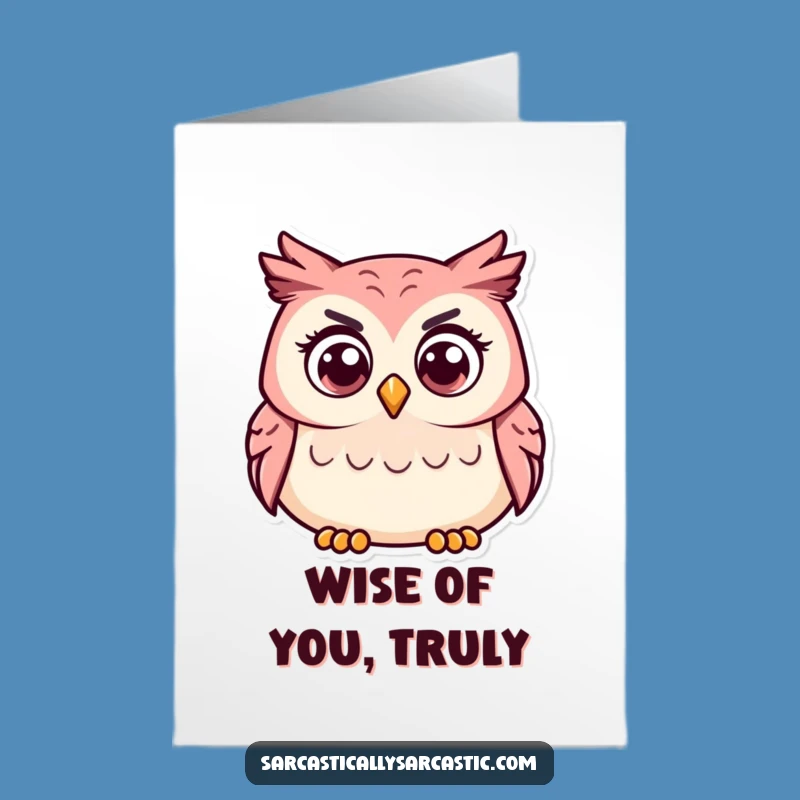 Free Printable Thank You Card: Pondering Owl, Graceful Funny Downloadable Note