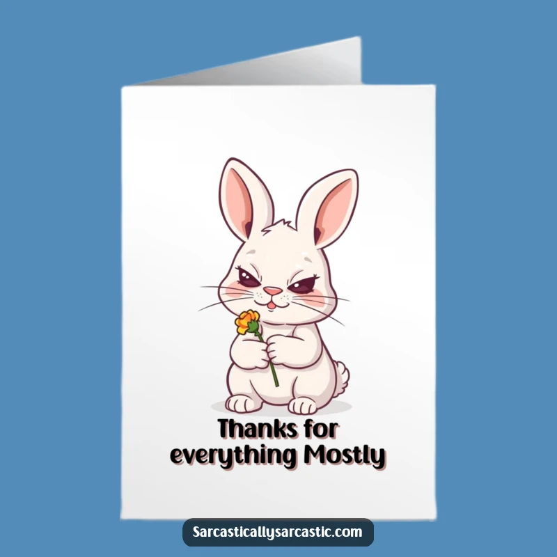 Sly Free Printable Thank You Card: Rabbit's Grin - Charming Downloadable Thanks!