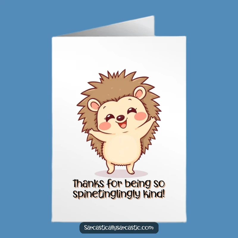 Free Printable Thank You Card: Happy Hedgehog Dancing Funny Downloadable Gift