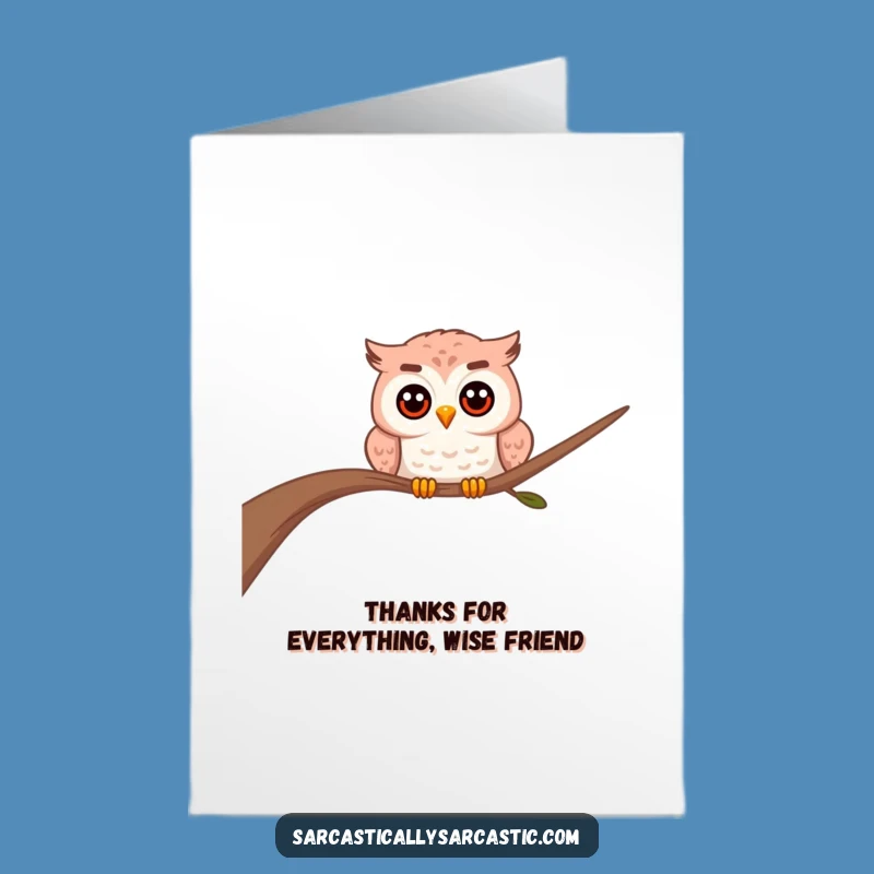 Free Printable Owl Thank You Card - Wise Thanks Downloadable