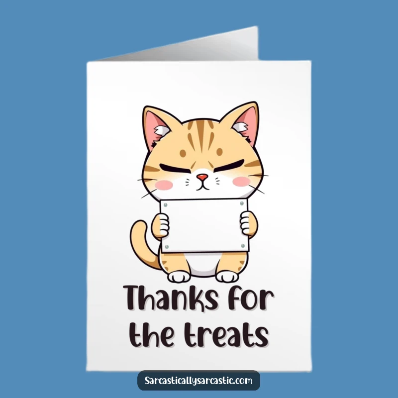 Free Printable Thank You Card: Smirking Cat Expresses Gratitude, Funny Downloadable Surprise