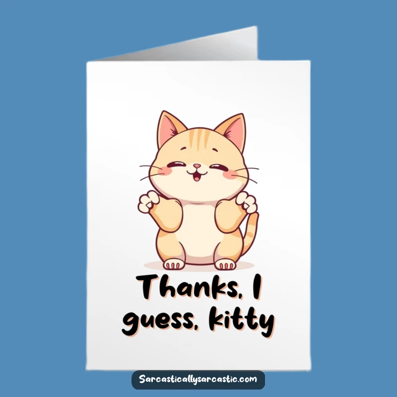 Free Printable Thank You Card: Kawaii Cat Shrug - Downloadable 'No Problem' Thanks!