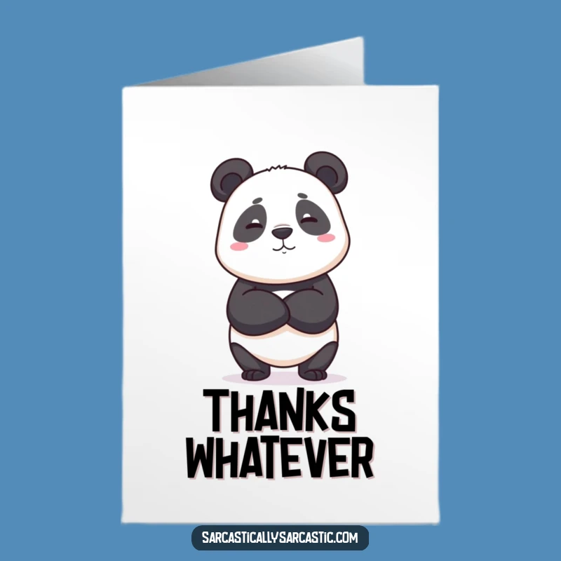 Deadpan Free Printable Thank You Card: Panda's Thanks - Minimalist Downloadable!