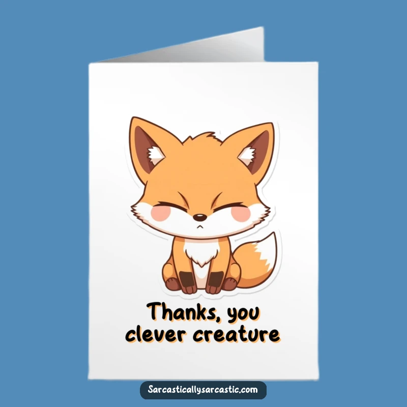 Free Printable Thank You Card: Sly Fox Wink Funny Gift Downloadable Card
