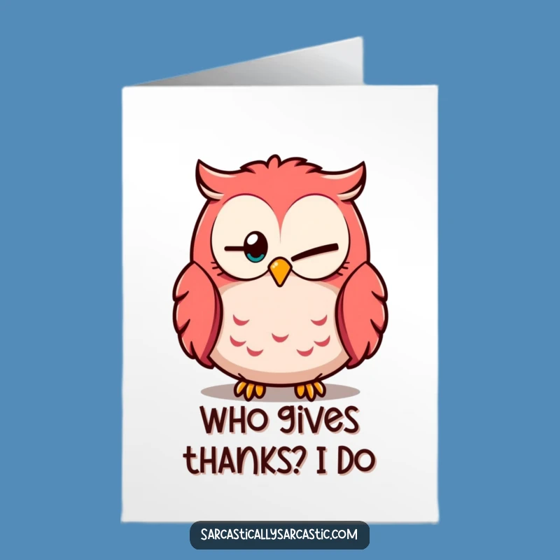 Free Printable Thank You Card: Owl's Knowing Wink of Gratitude