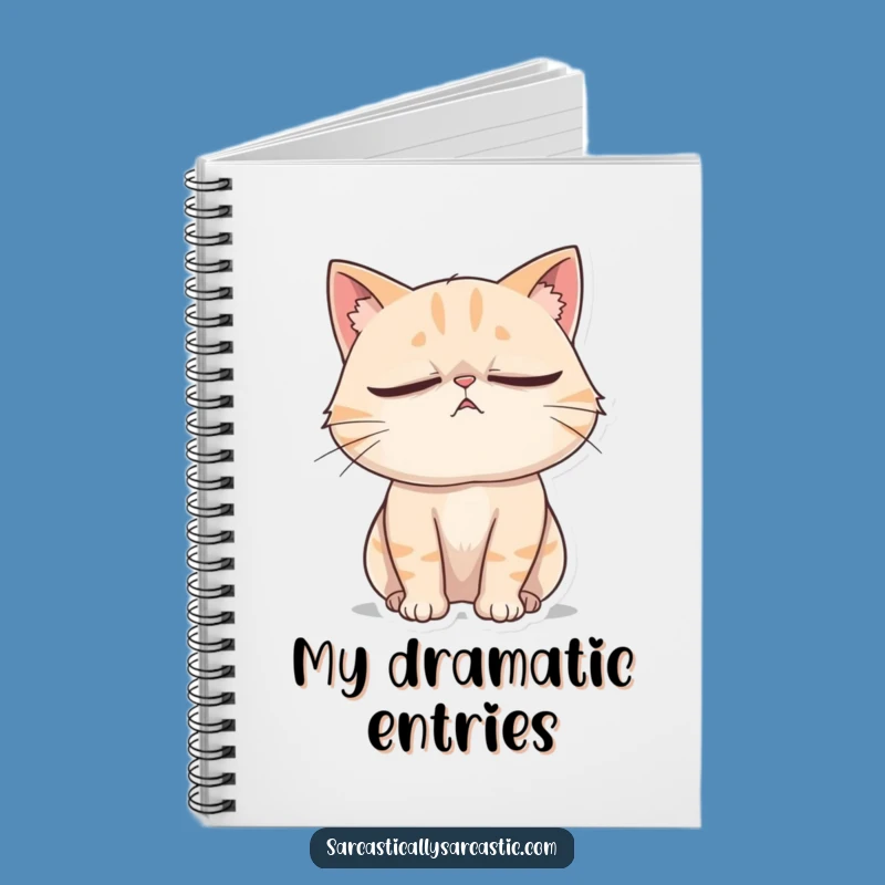 Funny Cat Eye Roll Notebook: Dramatic Sighing Feline's Journal
