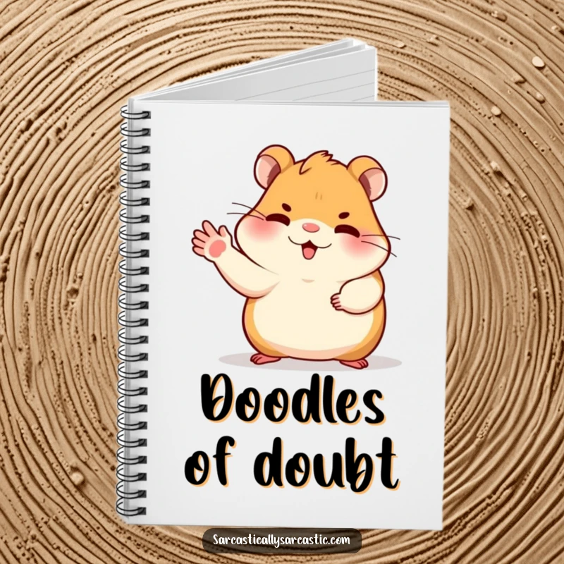 Funny dismissive hamster notebook featuring a sassy hamster gesturing dismissively with its paw, perfect for journaling firm decisions.