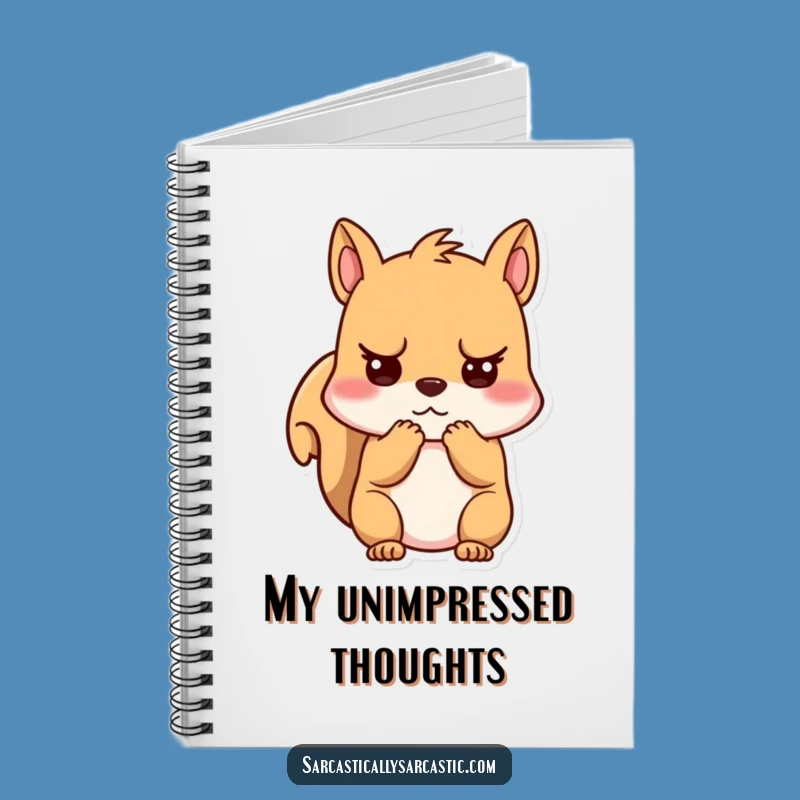 Funny Unimpressed Squirrel Notebook - Kawaii Journal for Your Thoughts, Ideal Funny Gift