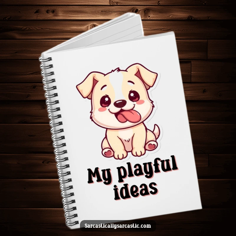 Funny Dog Notebook: A dog playfully sticks its tongue out from the side, ideal for jotting down fun thoughts.