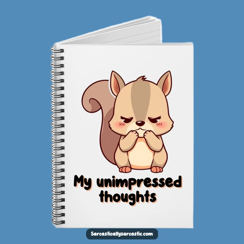 Funny Kawaii Squirrel Notebook - Unimpressed Journaling for Sarcastic Thoughts