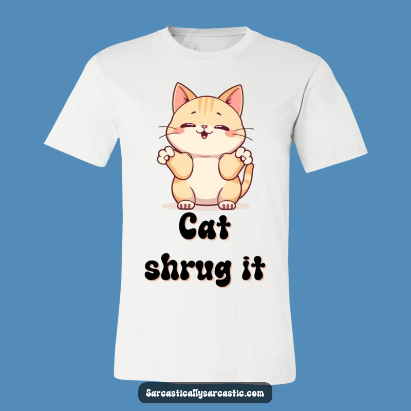 Funny Kawaii Cat Shrug T-Shirt - Wear Your 'IDK' Attitude with Style