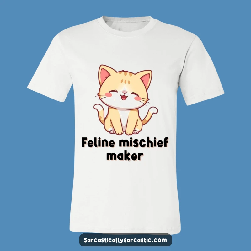 Funny Kawaii Cat Smirk T-Shirt - Playful Feline Humor for Cat Fans