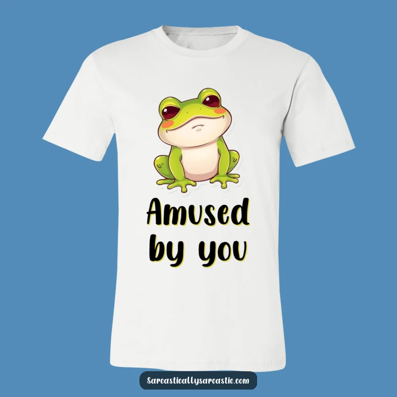 Funny Frog Chuckle T-Shirt: Amused Brow Raise Dry Humor Tee