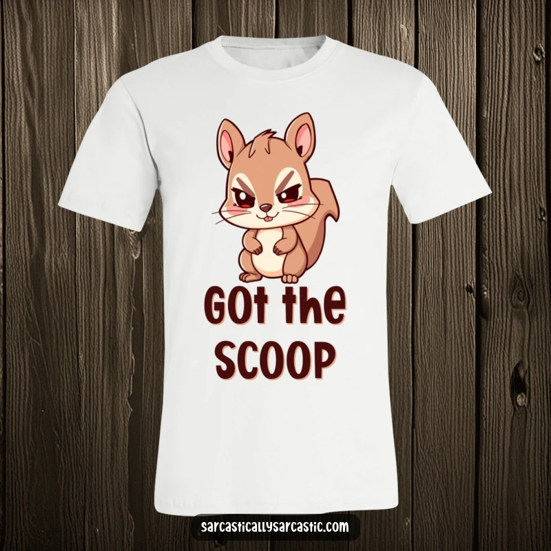 Funny Kawaii Squirrel T-Shirt: A cute squirrel offers a funny, knowing, sly wink, ideal for playful personalities.