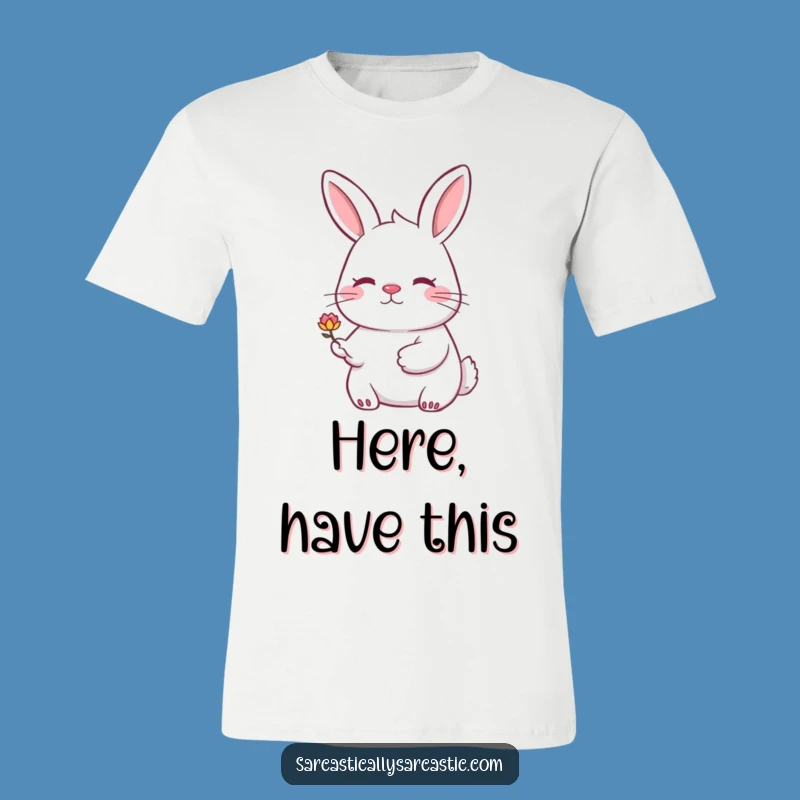 Funny Rabbit Flower Tee - Embrace the Slightly Melancholy Charm