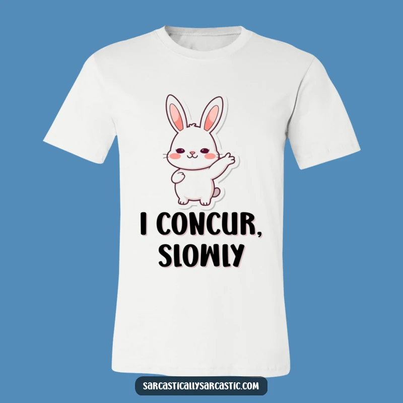 Funny Rabbit Nod T-Shirt: Kawaii Character Affirming Gently, Ideal Funny Birthday Gift!