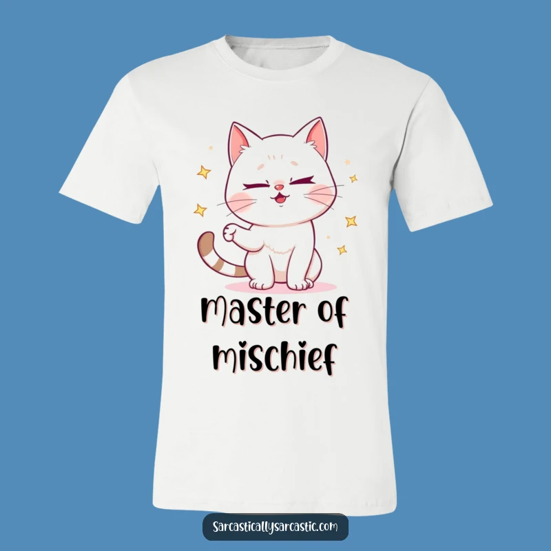 Funny Cat T-Shirt - Mischievous Wink & Sparkle Tee Gift