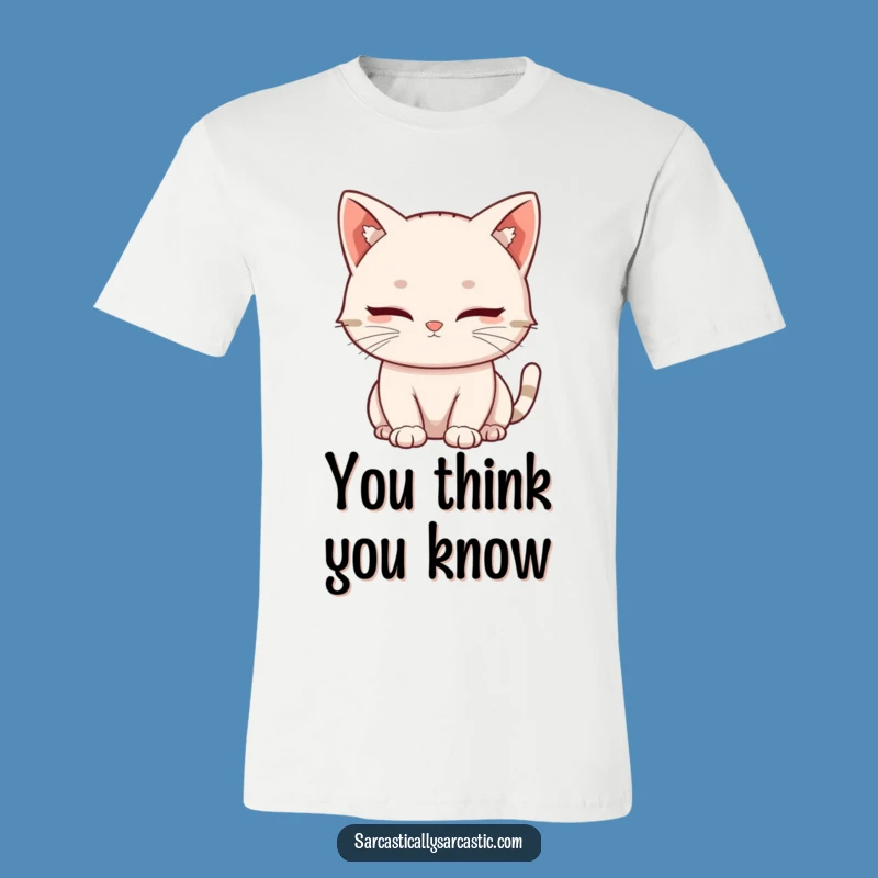 Funny Kawaii Cat Blink T-Shirt: Hilarious Tee for Wise Souls