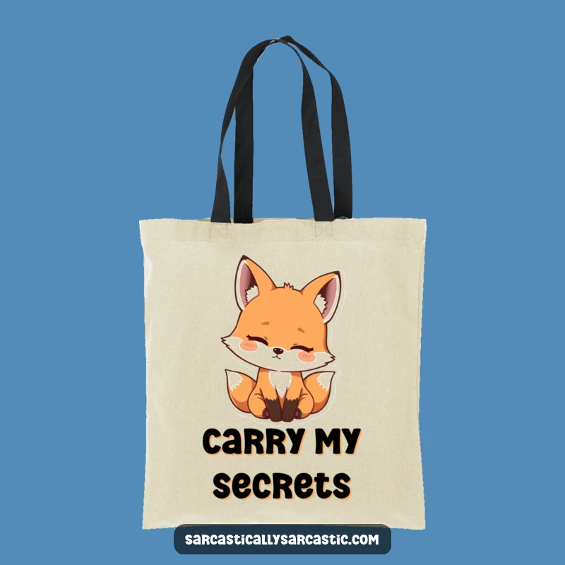 Funny Kawaii Fox Tote Bag: Stylish Amused Head Tilt, Perfect Funny Gift for Everyday Use