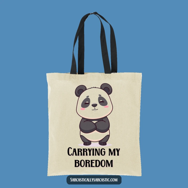 Funny Deadpan Panda Tote Bag - Apathy Carry-All - Great Funny Gift Idea