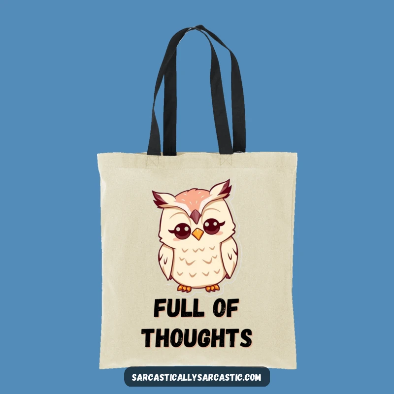 Funny Kawaii Owl Tote Bag: Quizzical Style, Carry Your Questions Funny Gift!