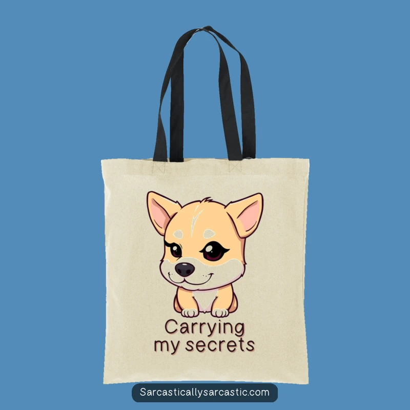 Funny Dog Tote Bag: Smirking Pup's Winking Accessory Bag