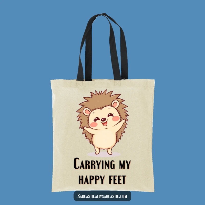 Funny Hedgehog Dancing Tote Bag: Carry Your Joy Everywhere!