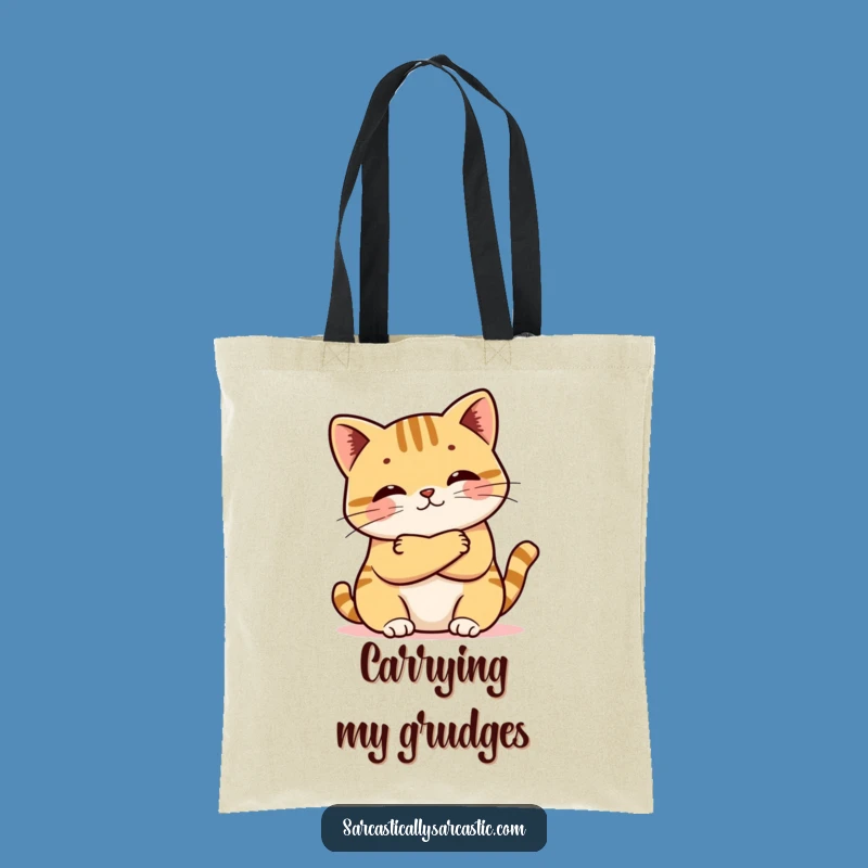 Funny Kawaii Cat Pout Tote Bag: Carry Your Mood Anywhere