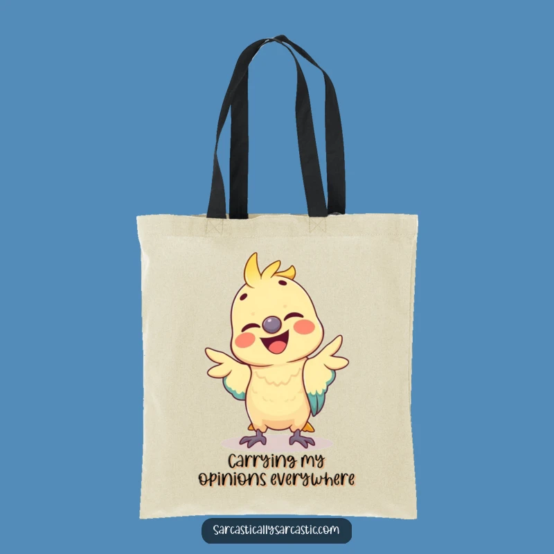 Funny Parrot Mimicking Gesture Tote Bag: Carry Your Laughs in Style!