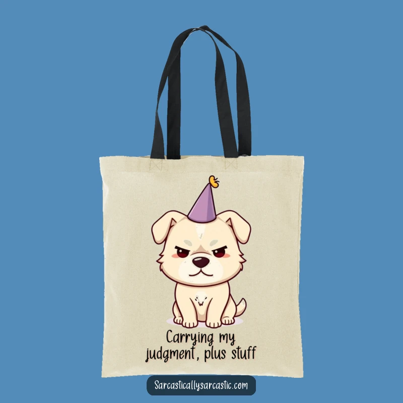 Funny Sarcastic Dog Party Hat Tote Bag: Chic & Hilarious Gift for Dog Owners