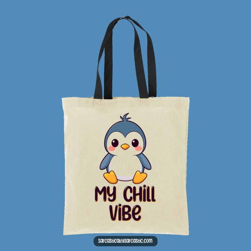 Funny Kawaii Penguin Tote Bag: Effortlessly Cool Straight Face, Perfect Funny Gift