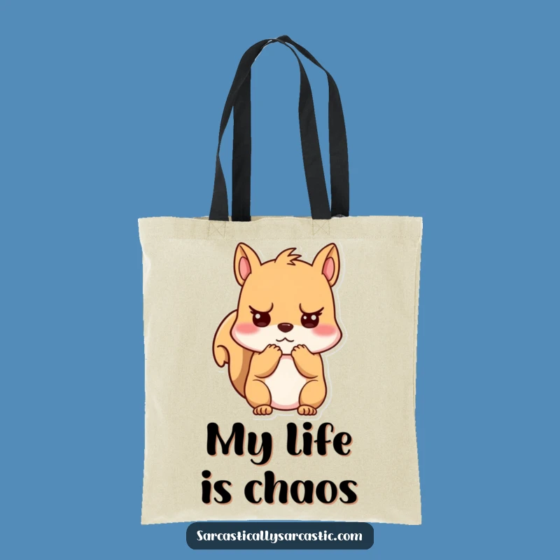 Funny Unimpressed Squirrel Tote Bag - Kawaii Style for Daily Errands, Ideal Funny Gift