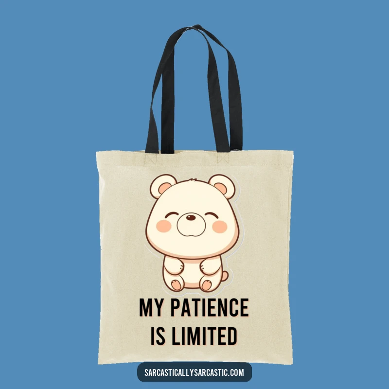 Funny Bear Eye-Roll Tote Bag: Chic & Hilarious Gift for Bear Lovers